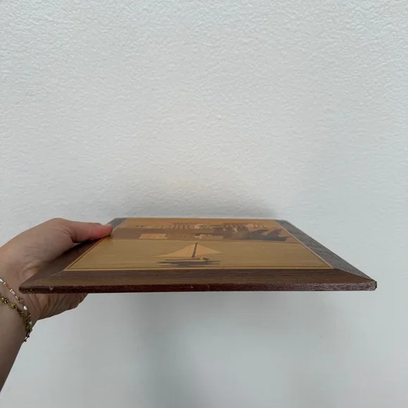 Vintage Sorento Italian Marquetry Inlaid Wood Wall Art - Picture 4 of 4